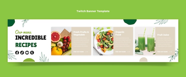 Kostenlose Vektor flaches design gesundes essen zuckendes banner