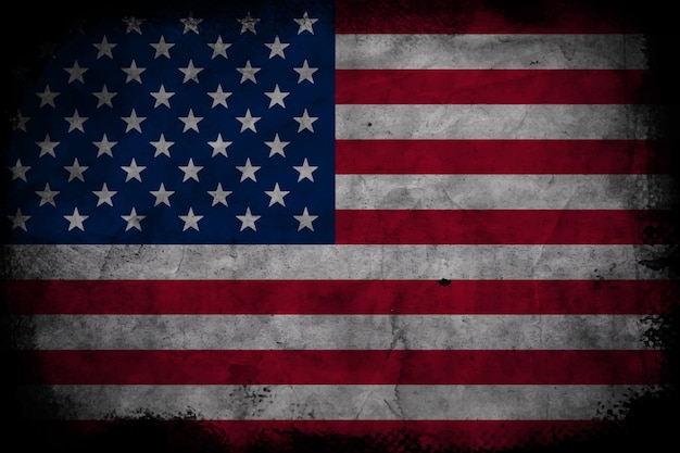 Kostenloser Vektor flaches design grunge amerikanische flagge