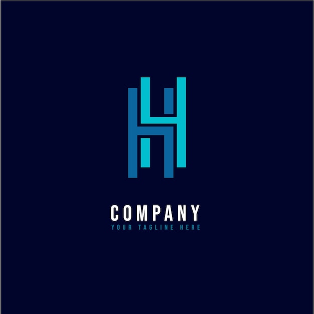 Flaches Design h-Logo-Design-Vorlage