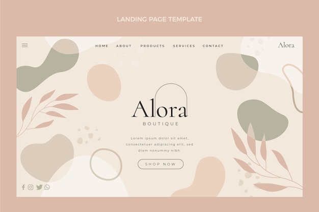 Flaches Design, minimale Boutique-Landingpage