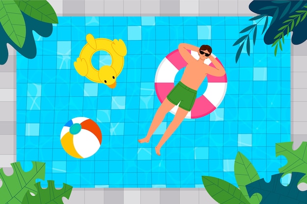 Flaches Design-Swimmingpool-Hintergrund