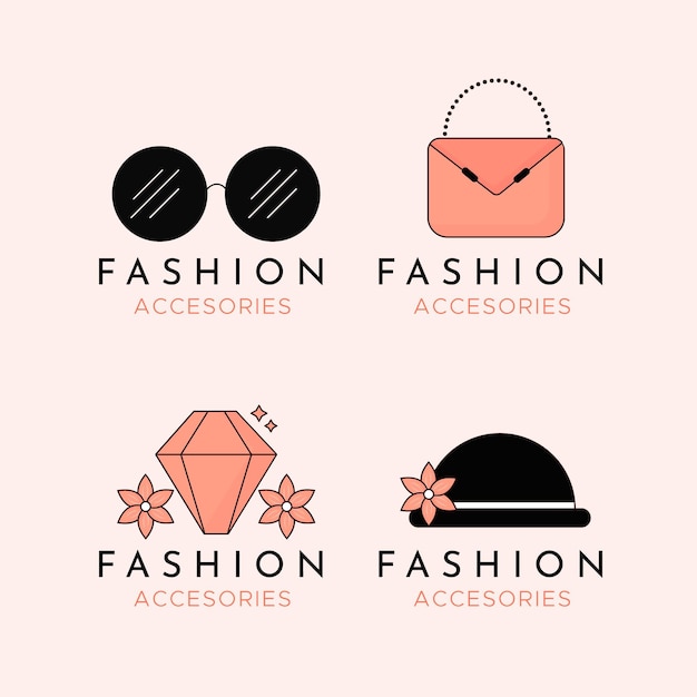 Flaches Modeaccessoires-Logo-Paket