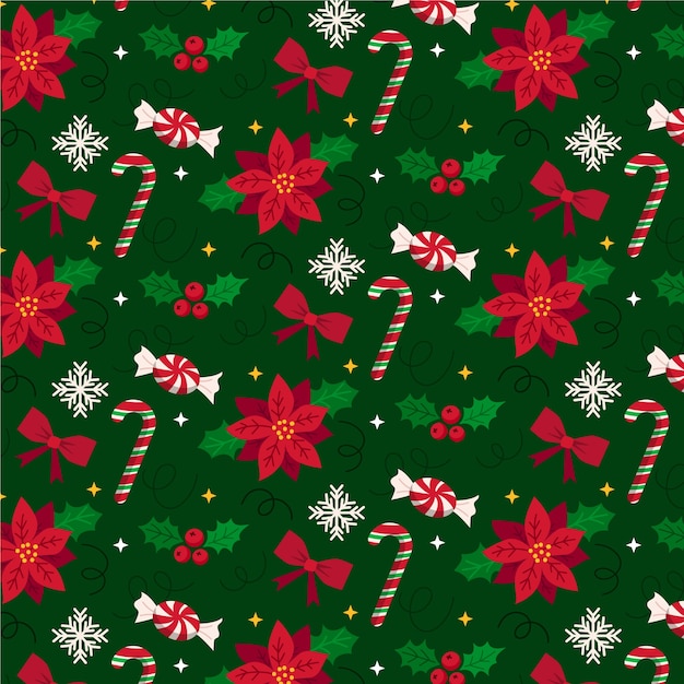 Flaches Weihnachtsmusterdesign