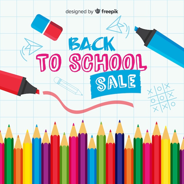 Kostenloser Vektor flat back to school sales