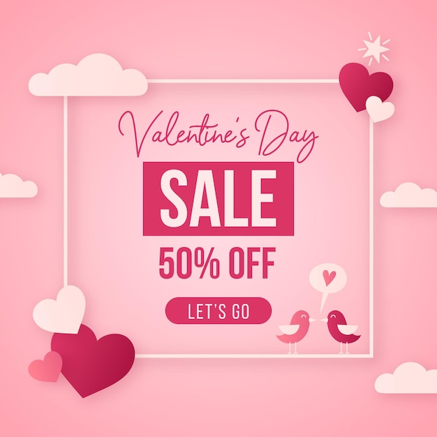 Flat Design Valentinstag Verkauf