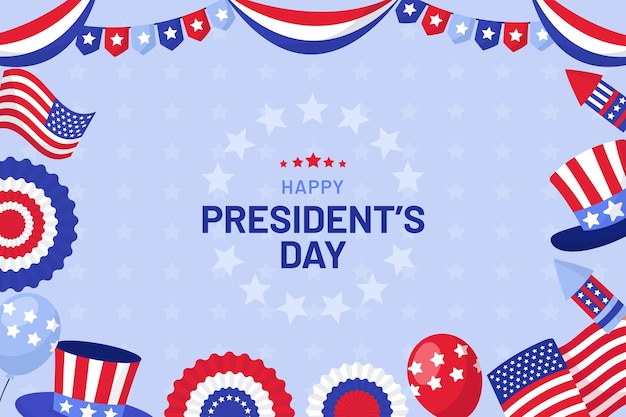 Kostenloser Vektor flat presidents day hintergrund