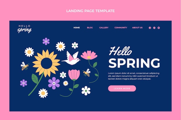 Flat Spring Landing Page Vorlage