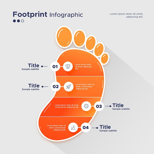 Kostenlose Vektor footprint-infografiken in flachem design