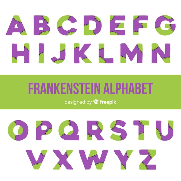 Kostenloser Vektor frankensteins alphabet