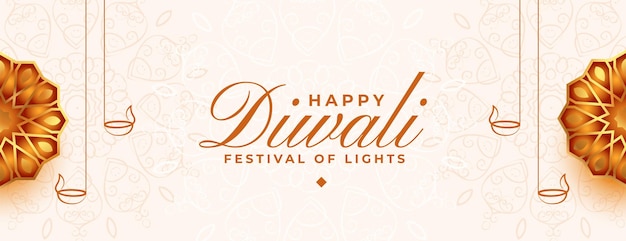 Kostenloser Vektor fröhliches diwali-feier-web-banner-design