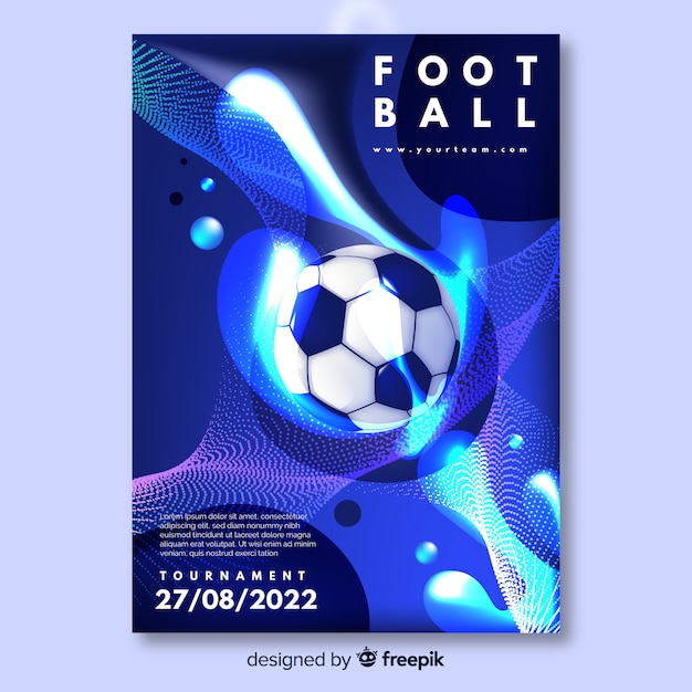 Kostenloser Vektor fußball poster turnier vorlage