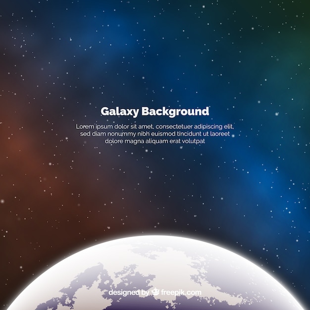 Galaxy Hintergrund mit Erde