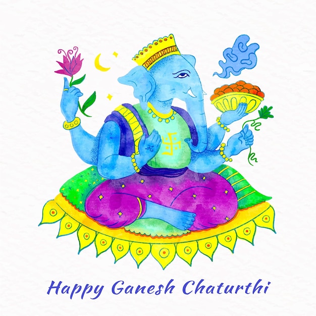 Kostenloser Vektor ganesh chaturthi ereignisfeier