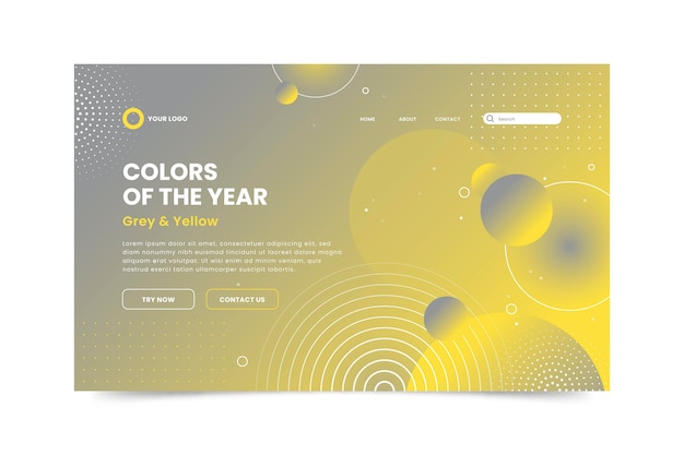 Kostenlose Vektor gelbes und graues landingpage-konzept