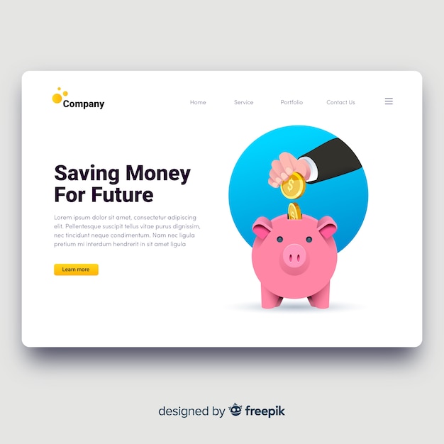 Geld Konzept Landing Page