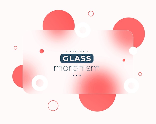 Kostenlose Vektor glänzender glasmorphismus-hintergrund mit geometrischem kugel-design