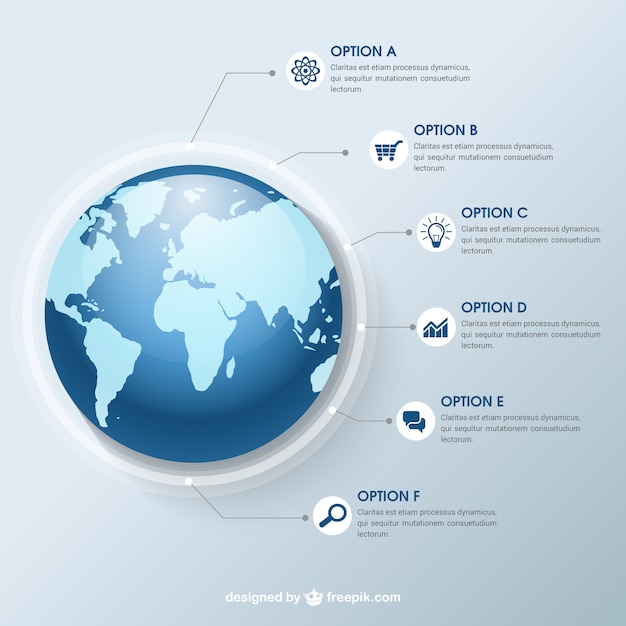 Kostenlose Vektor globale infografik