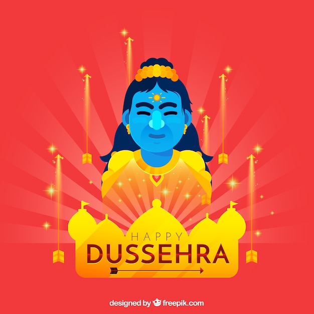 Kostenlose Vektor glücklicher dussehra hintergrund