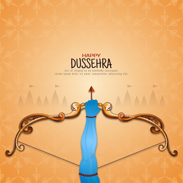 Kostenlose Vektor glückliches dussehra hindu indisches kulturelles fest vijayadashami hintergrund