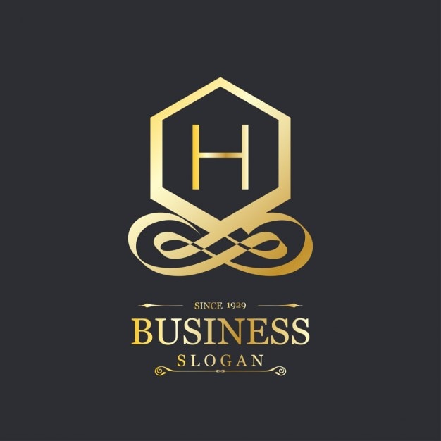 Kostenloser Vektor gold-luxus-h business-symbol