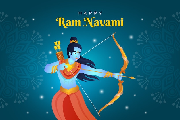 Kostenlose Vektor gradient-ram-navami-hintergrund