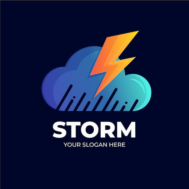 Kostenlose Vektor gradient storm logo vorlage