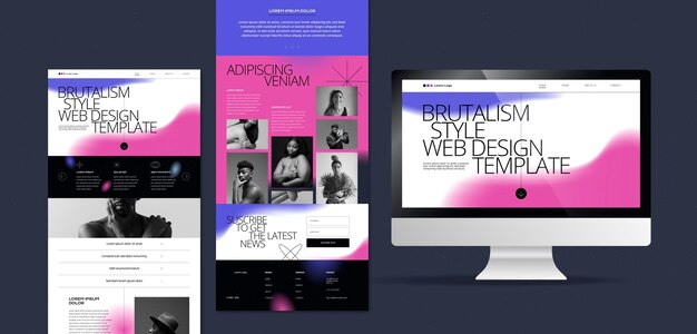 Gradienten-Brutalismus-Webdesign-Vorlage