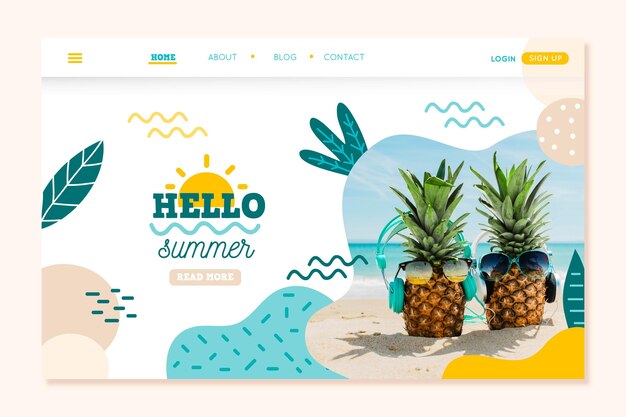 Hallo Sommer Landing Page Konzept