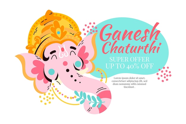 Hand gezeichnete Ganesh Chaturthi Verkäufe