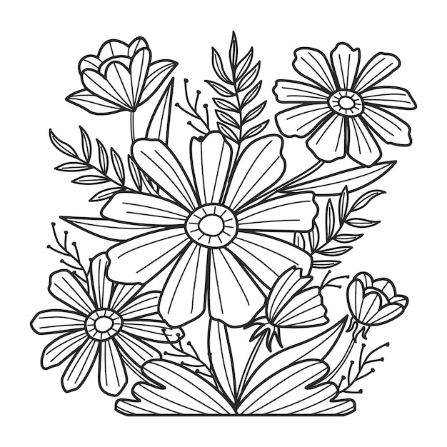 Kostenloser Vektor handgezeichnete blumenillustration