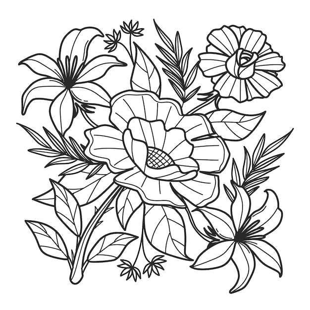 Kostenloser Vektor handgezeichnete blumenillustration