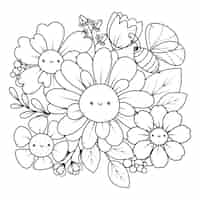 Kostenloser Vektor handgezeichnete blumenillustration.