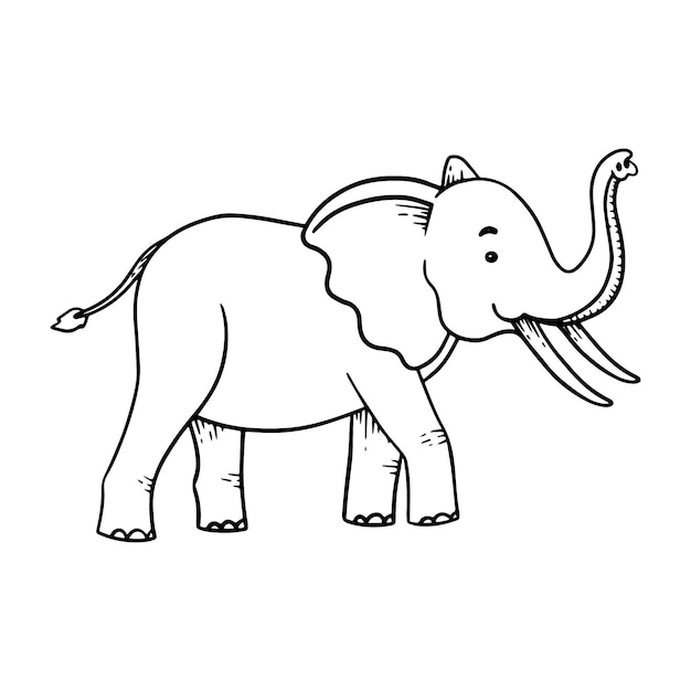 Handgezeichnete Elefant-Umrissillustration