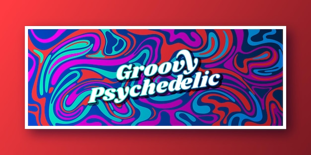 Kostenloser Vektor handgezeichnete flache groovige psychedelische social-media-cover-vorlage