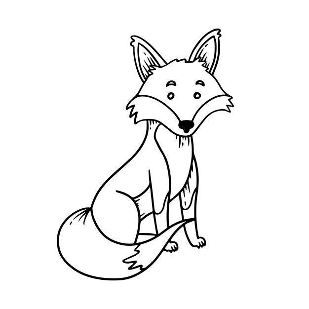 Handgezeichnete Fuchs-Umrissillustration