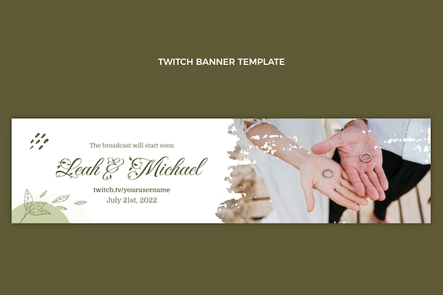 Handgezeichnete Hochzeitstwitch-Banner-Vorlage