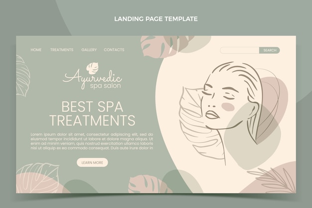 Handgezeichnete Umriss-Spa-Landingpage