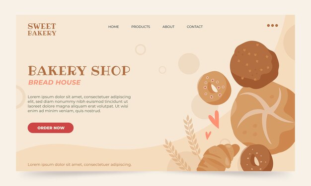 Handgezeichnetes Bäckerei-Template-Design