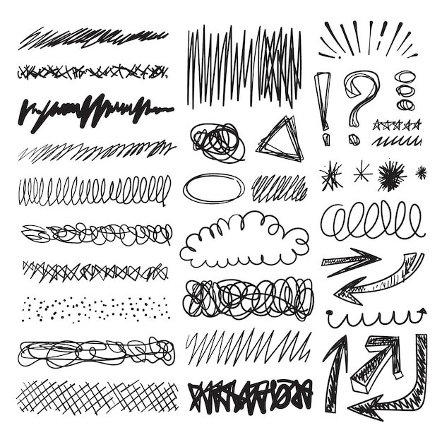 Handgezeichnetes Scribble-Set