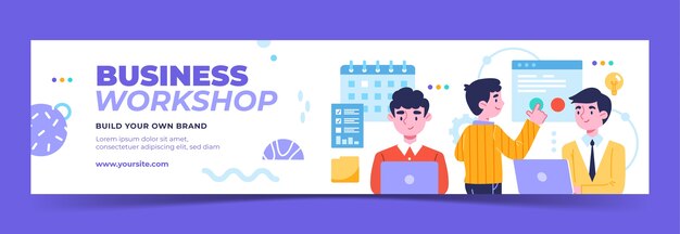 Handgezeichnetes Twitch-Banner für Business-Workshops