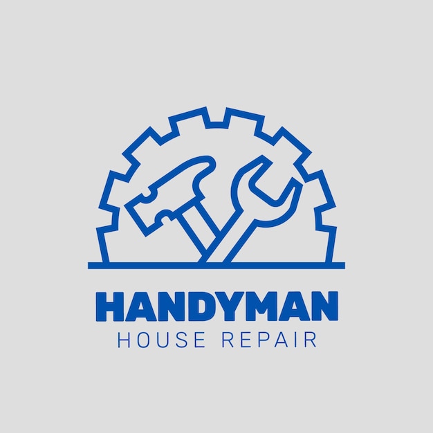 Handwerkerlogo im flachen Design