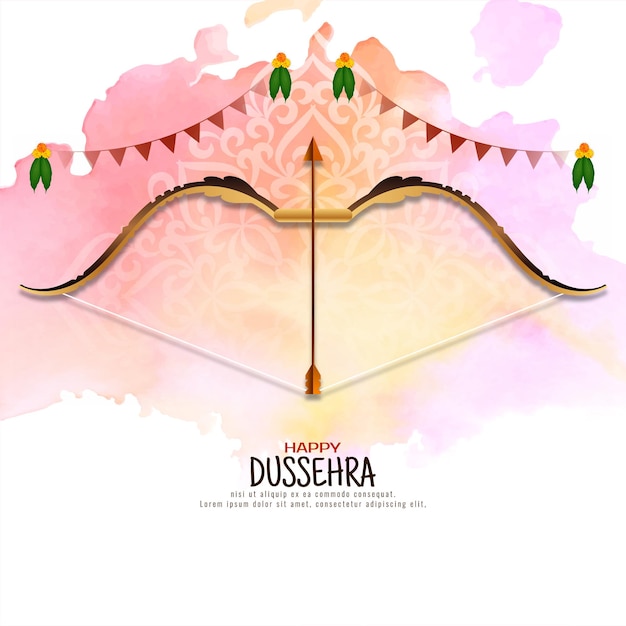 Kostenlose Vektor happy dussehra indian festival schöner aquarell hintergrund vektor