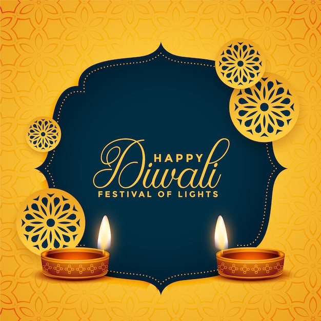 Hapy Diwali im indischen Stil wünscht Kartenhintergrunddesign