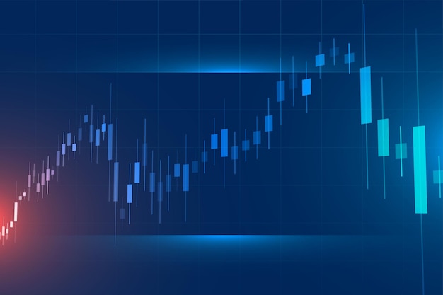 Kostenloser Vektor hintergrund des finanzmarktdiagramms, um digitale gewinne zu erzielen