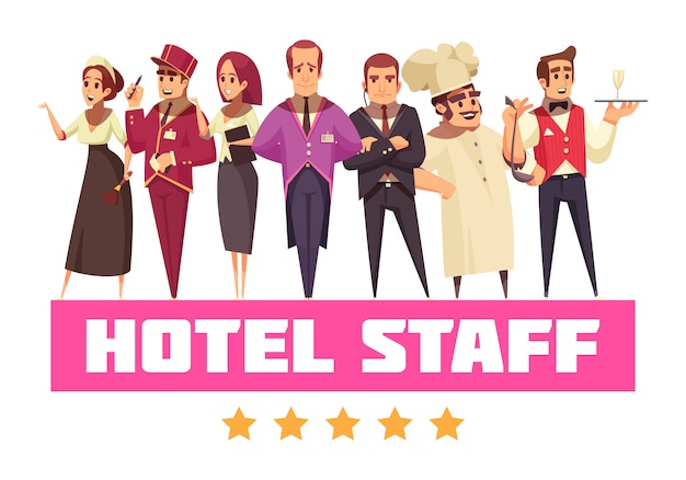 Hotelpersonal mit fünf Sternen