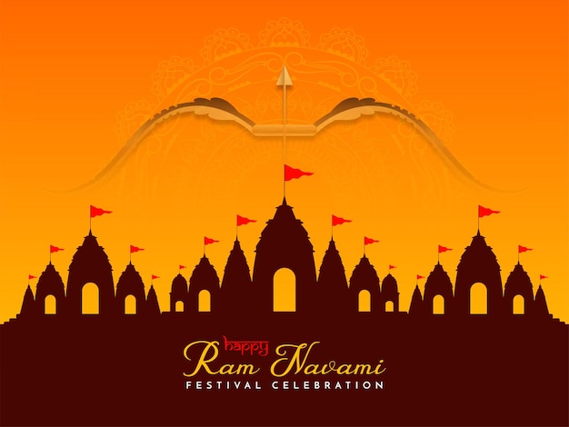 Kostenlose Vektor indisches hinduistisches kulturfestival ram navami feier hintergrund