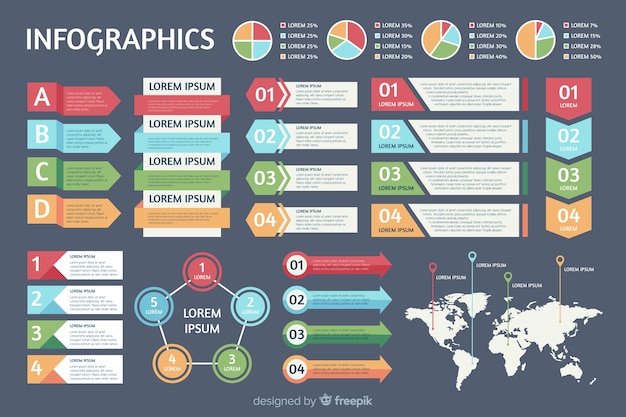 Kostenloser Vektor infografik-datenvorlage