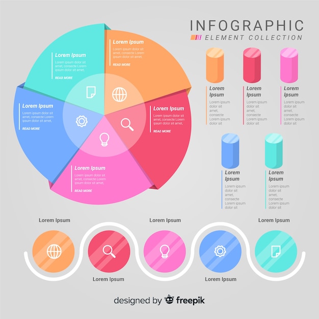 Kostenlose Vektor infografik-elementsammlung