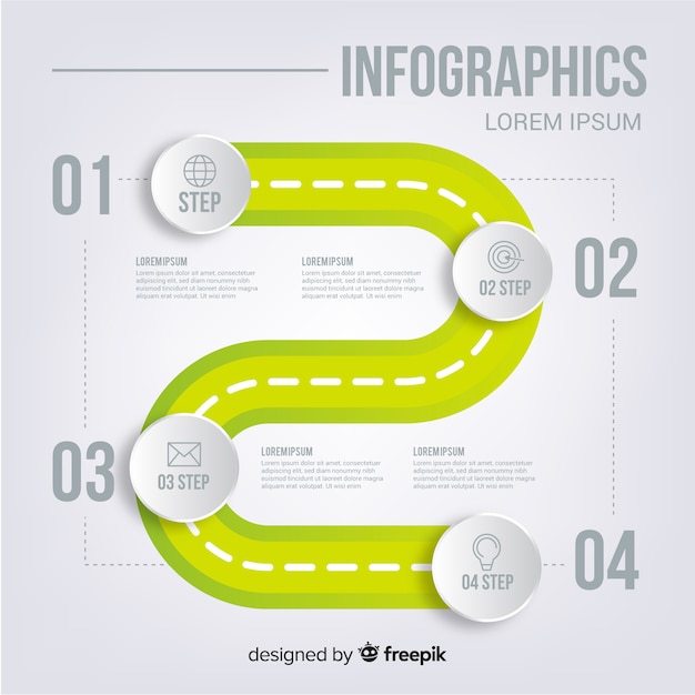 Kostenloser Vektor infografik mit schritt und optionen