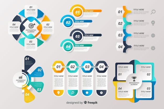 Kostenloser Vektor infographik elementsammlung